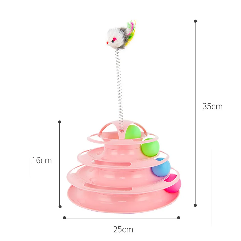 4 Layers Interactive Funny Turntable Crazy Ball Disk Cat Toy for Kitten Cats Pet Products