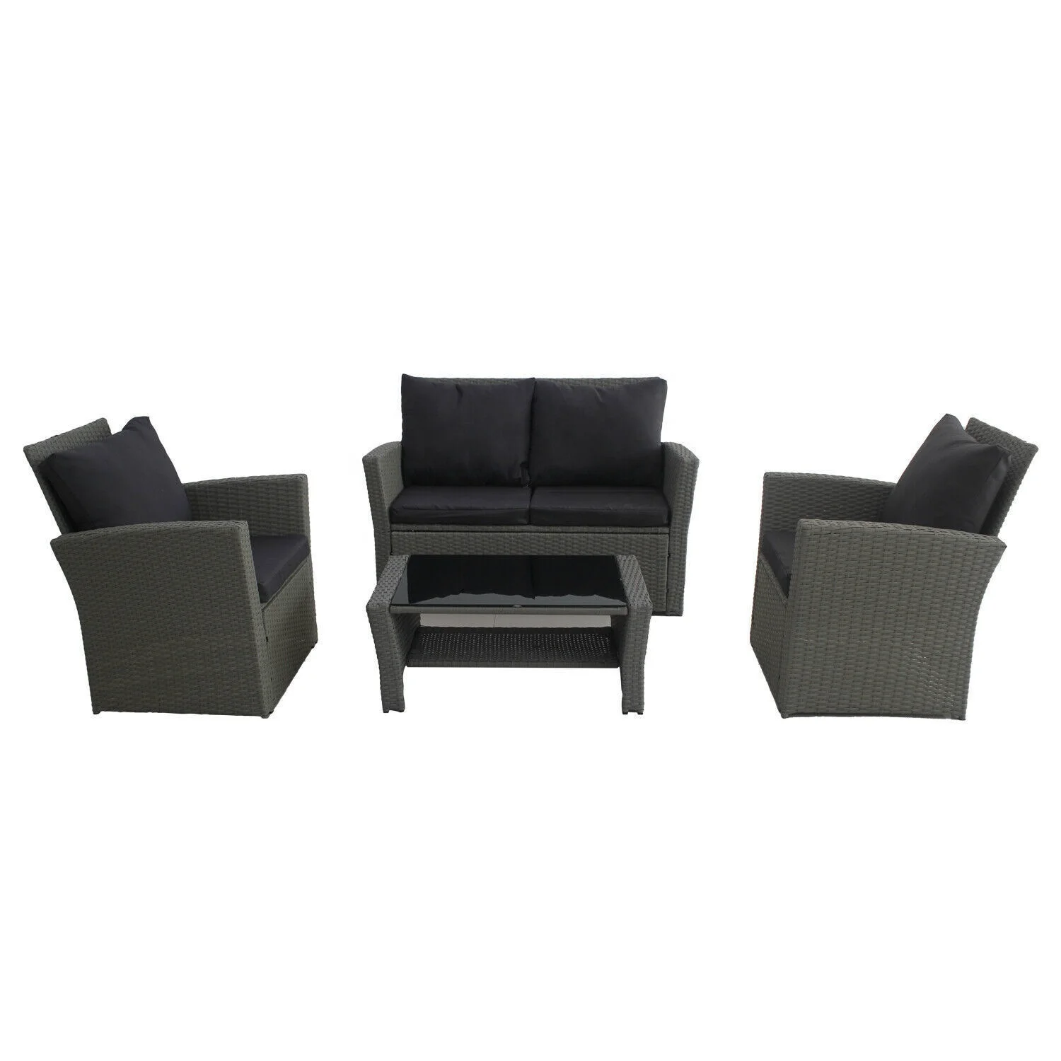 Rattan Garden Furniture Sofa 4 Piece Patio Set Table Chairs SFS009