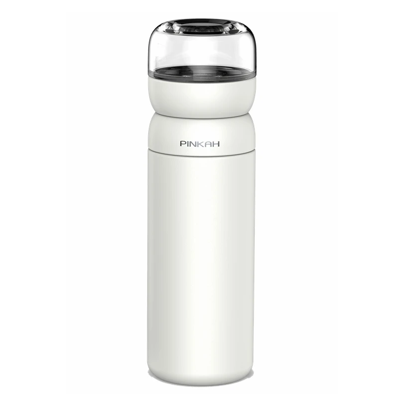 PINKAH high quality 460ml stainless steel vacuum tea bottle with glass tea holder for travel