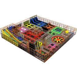 Professional Indoor Air Trampoline Park Kids With Colorful Slide Foam Pit Trampoline Parks Indoor