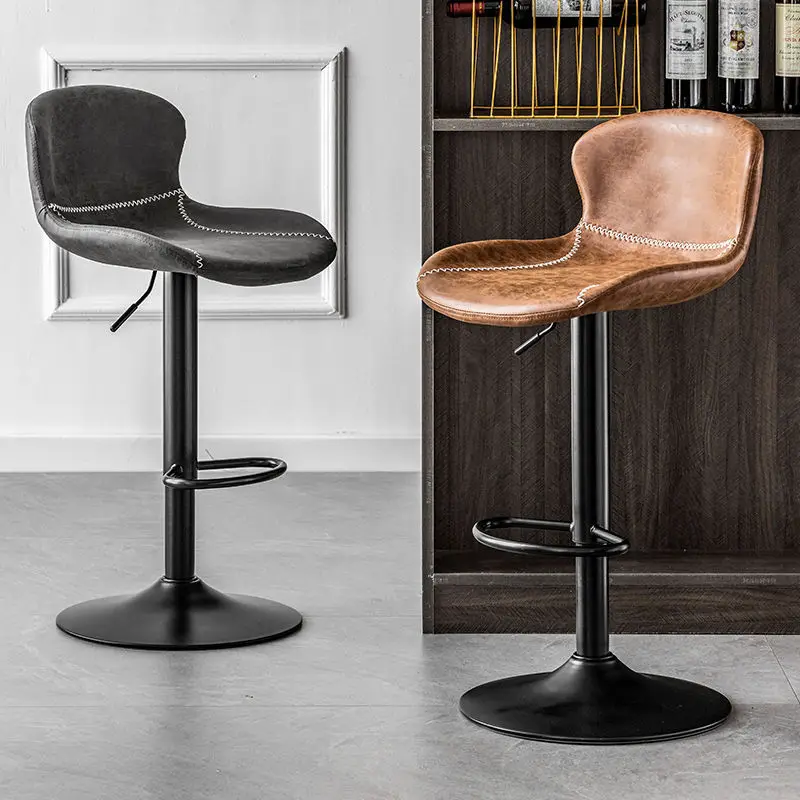 Nordic Bar Chair Home Rotating Backrest High Stool Modern Simple High Stool Light Luxury Bar Stool