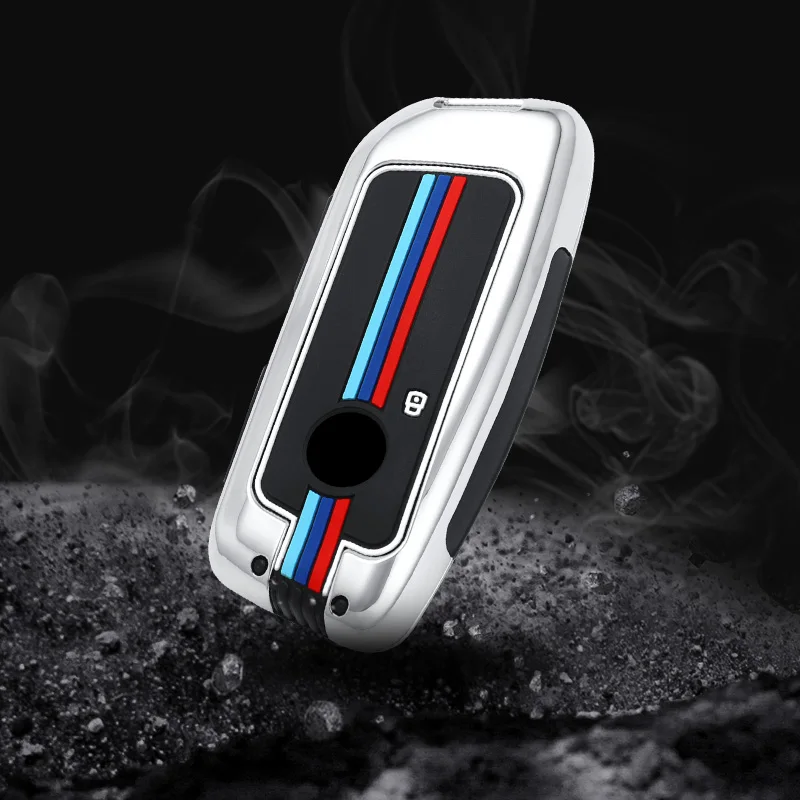 Remote Key Shell Zinc Alloy Cover with Metal Keychain Smart Car Key Case Protection Suitable for Bmw X7