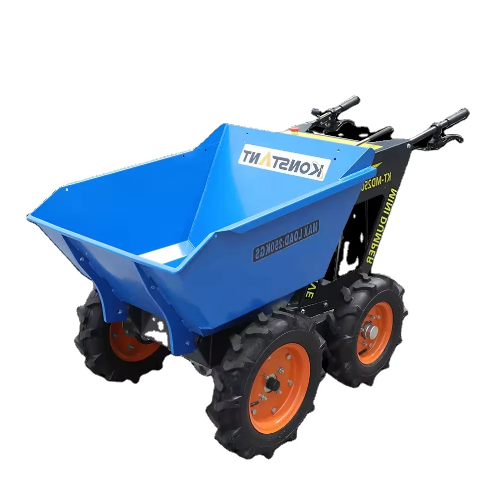 China Home based Chain Drive Engine powered Good quality best price Mini Dumper 4x4 power wheel barrow garden dumper