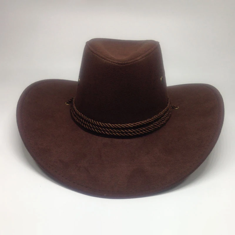 Fashion Custom Horse Riding Wide Brim Black Leather Felt Plain Vintage Cowboy Hats For Sale