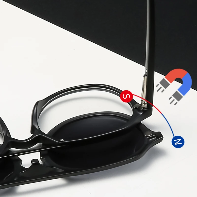 Fashion Unisex Woman Man Magnet Clip On Polarized Shades Sun Glasses Sunglasses Set