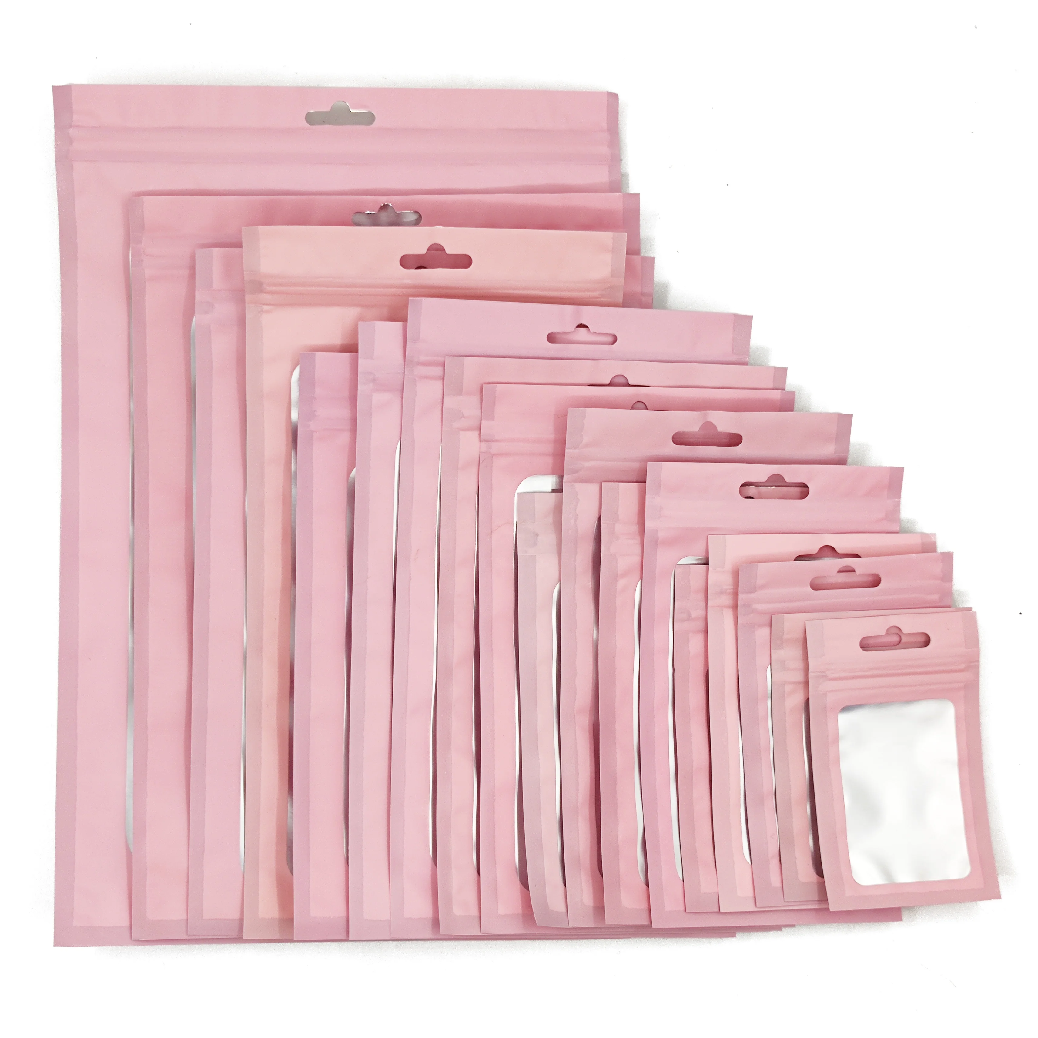 Packaging Resealable Matte Stand Up Pouch Plastic Zip Lock With Window Black Mylar Bags