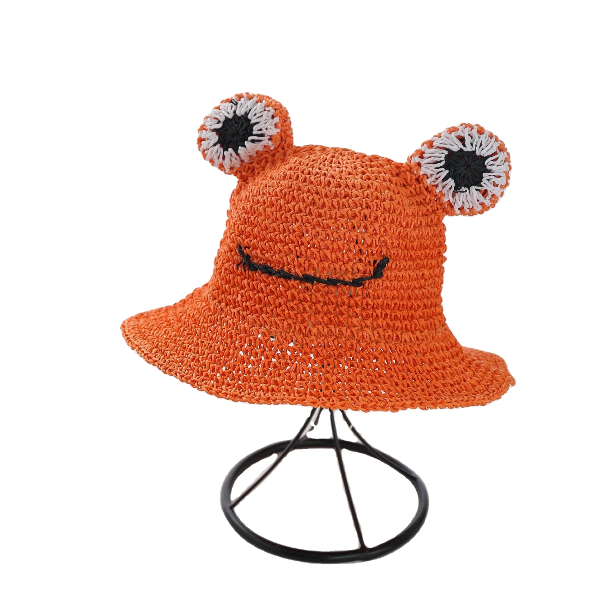 Летняя плетеная вручную соломенная шляпа в виде лягушки для мужчин и женщин, детей, студентов, Солнцезащитная шляпа, Детская Солнцезащитная шляпа, оптовая продажа по индивидуальному заказу