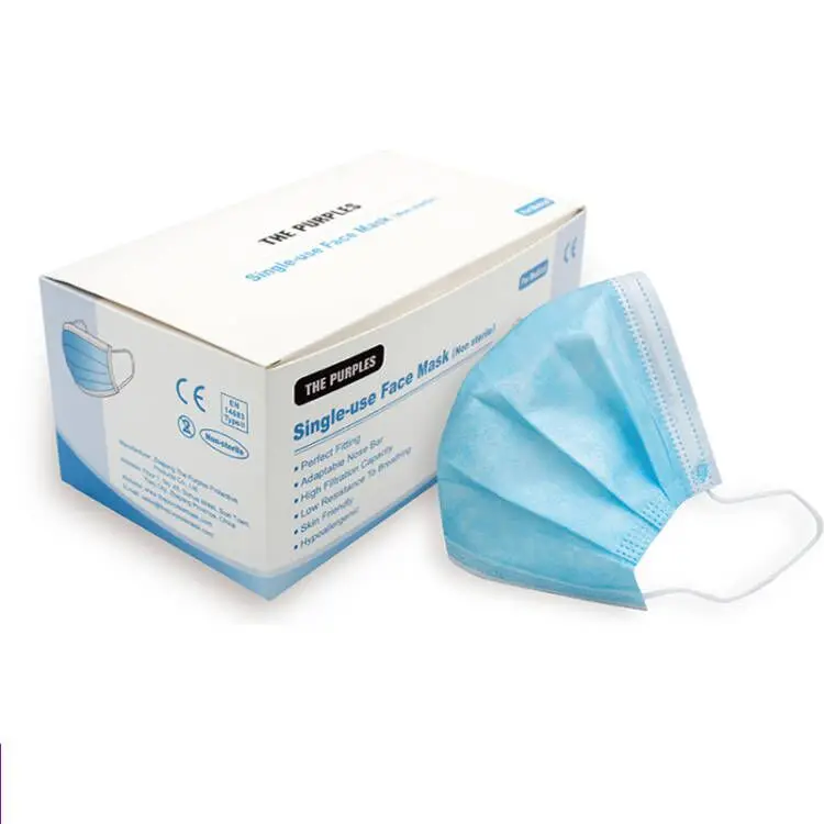 Quality EN14683 Type iir 3 ply Face Mask Wholesale 3 Layers Disposable Protective Surgical facemask Medical Mask respirator