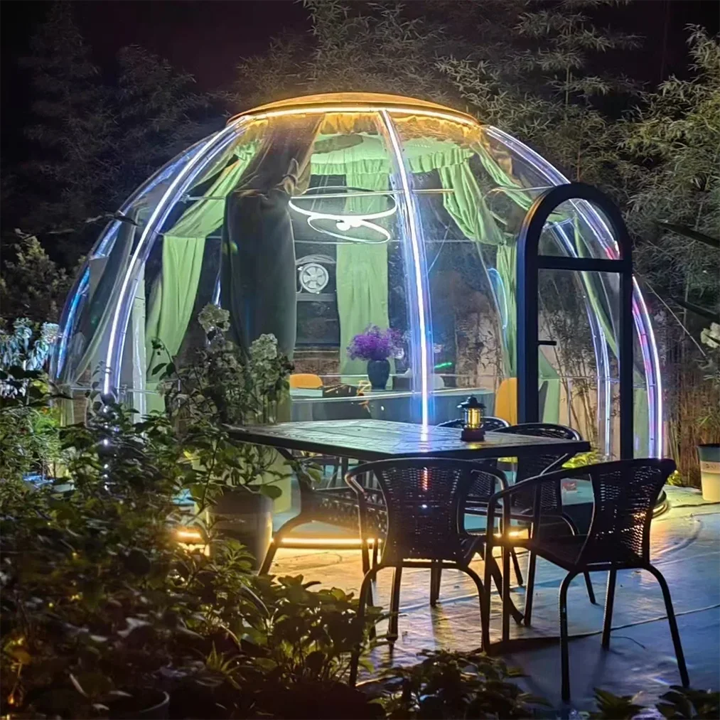 Full House Glamping Winter Polycarbonate Eco Room Design Style Construction Building Transparent Crystal Designs Dome House