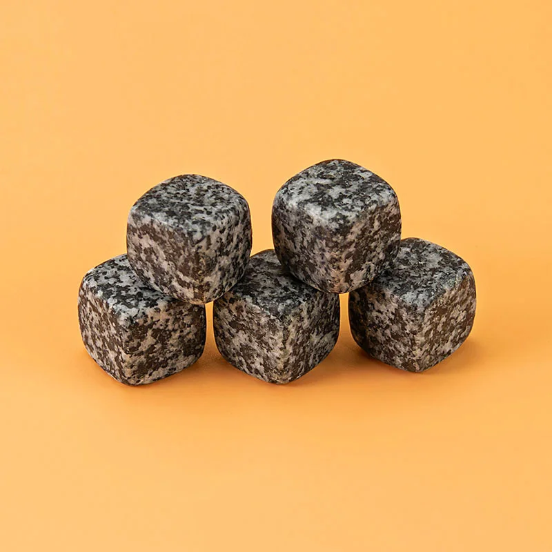 Personalized Dice Whiskey Nature Marble Stones Reusable Whisky Ice Cubes Stone Set