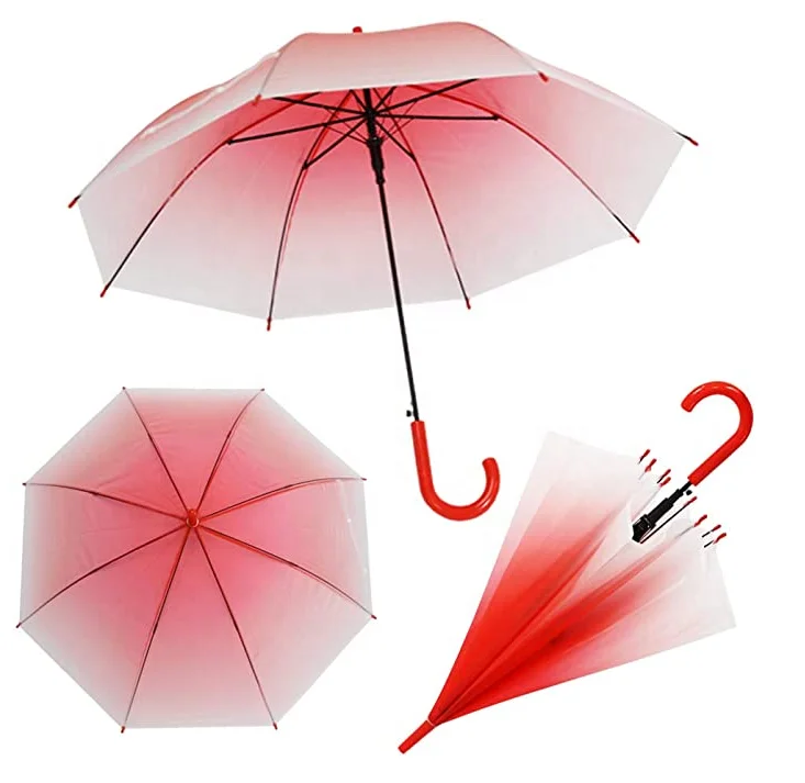 transparent umbrella Automatic Gradient Colorful Straight EVA Rain Umbrella for Sale Chinese umbrella