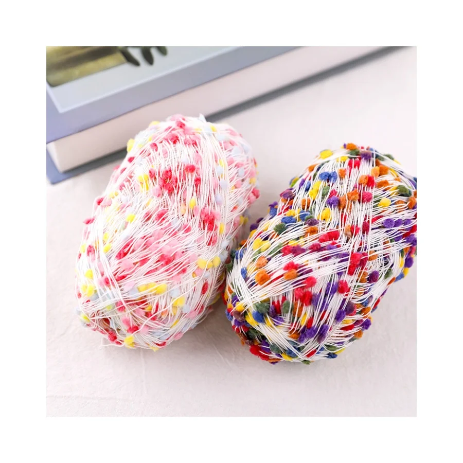 2024 China Hot Sale High Quality Fancy Yarn Yarn Crafts 1 Strand Ping Pong Bean Rope Yarn