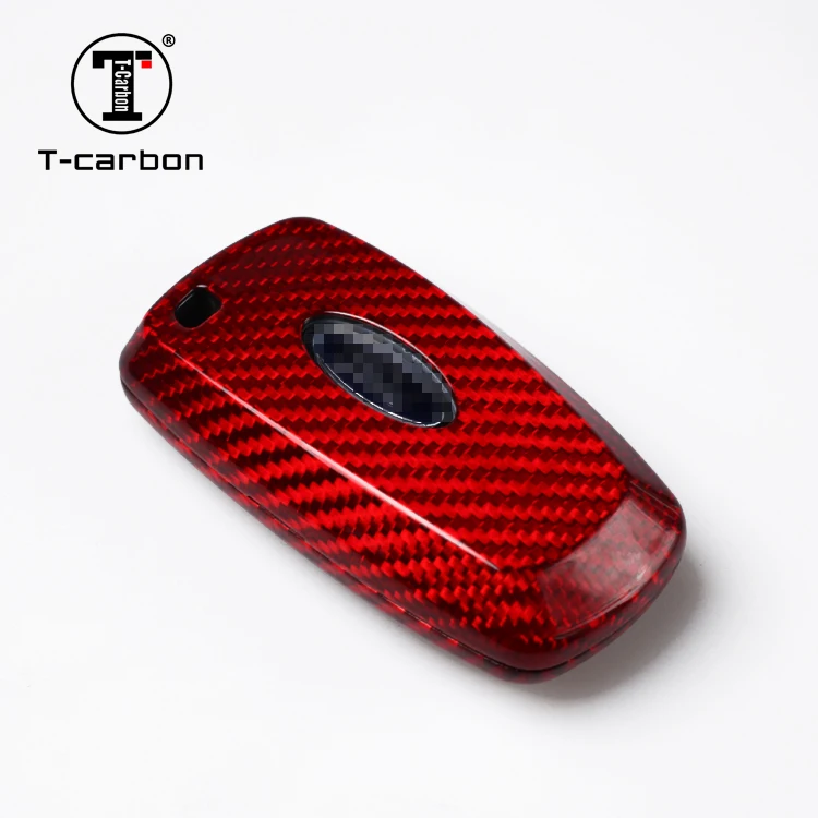 T-carbon Carbon Fiber Car Remote Key Case  For Ford Ranger  2020 Car Interior Accessories Key Cover Factory Sales