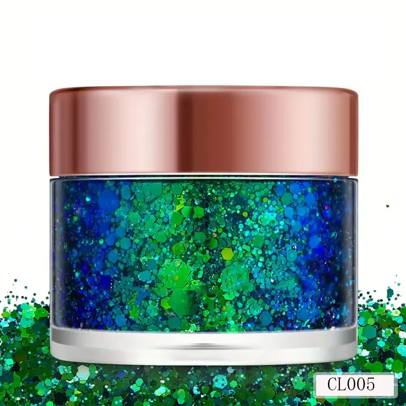 Wholesale 15ml Single Pot Private Logo Makeup Chameleon Glitter Gel Face Hair Nail Eye Body Art Liquid Glitter Gel