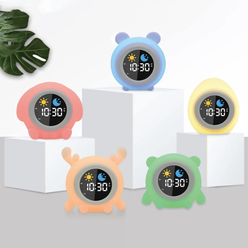 Smart Digital Alarm  Clock  Night Light Multifunctional sleep trainer Kids Alarm Clock with Sound Machine