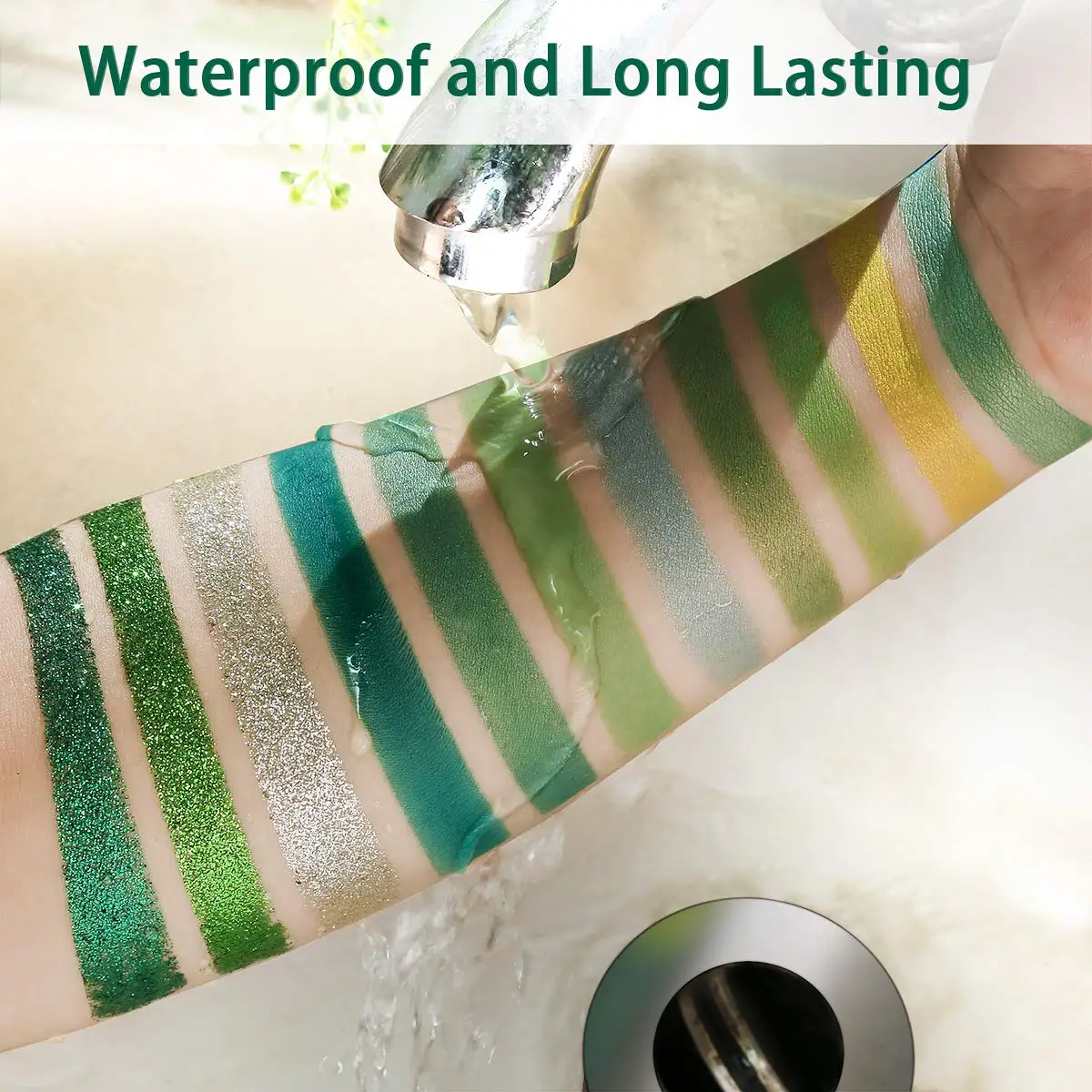 Green Eyeshadow Palette Pigment Powder Pressed 15 Colors Matte And Shimmer Eyeshadow Palette