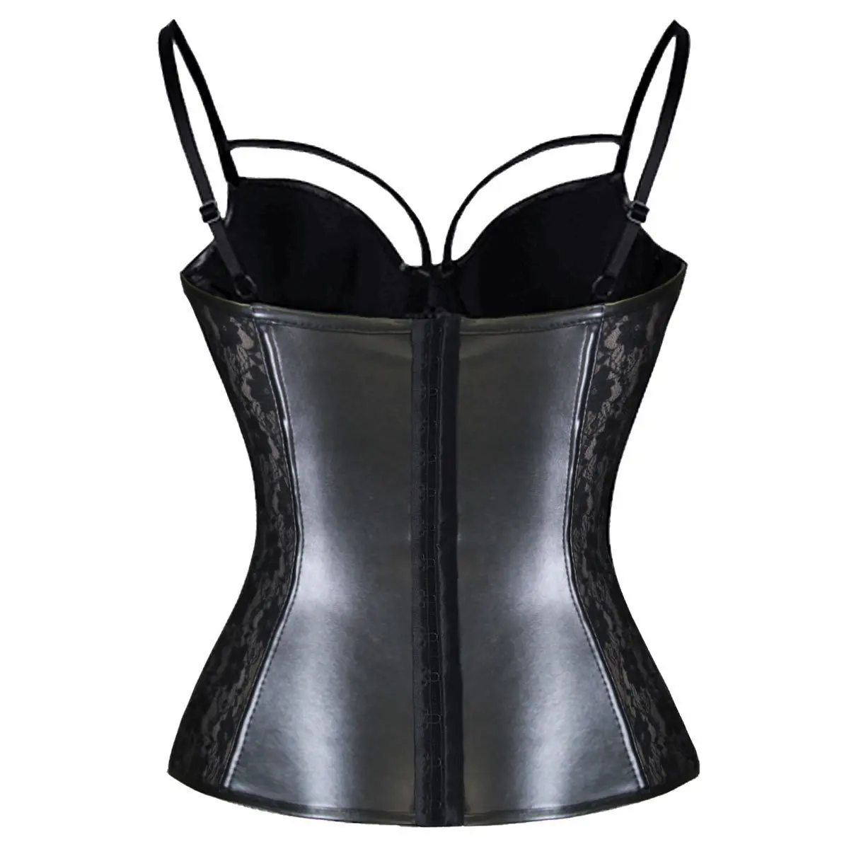 Women Steampunk Gothic Waist Trainer Underbust Corset Top Leather Sexy Lingerie Waist Cinchers Steel Boned Corsets and Bustiers