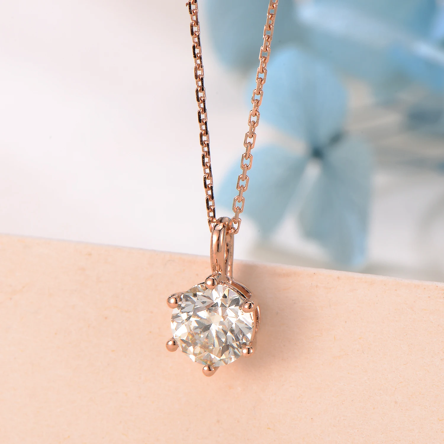 H&F Original GIA Natural Diamond 0.5ct Pendant Custom 18k 14k 9k Solid Real Pure Gold Classic large Diamond Pendant Necklace