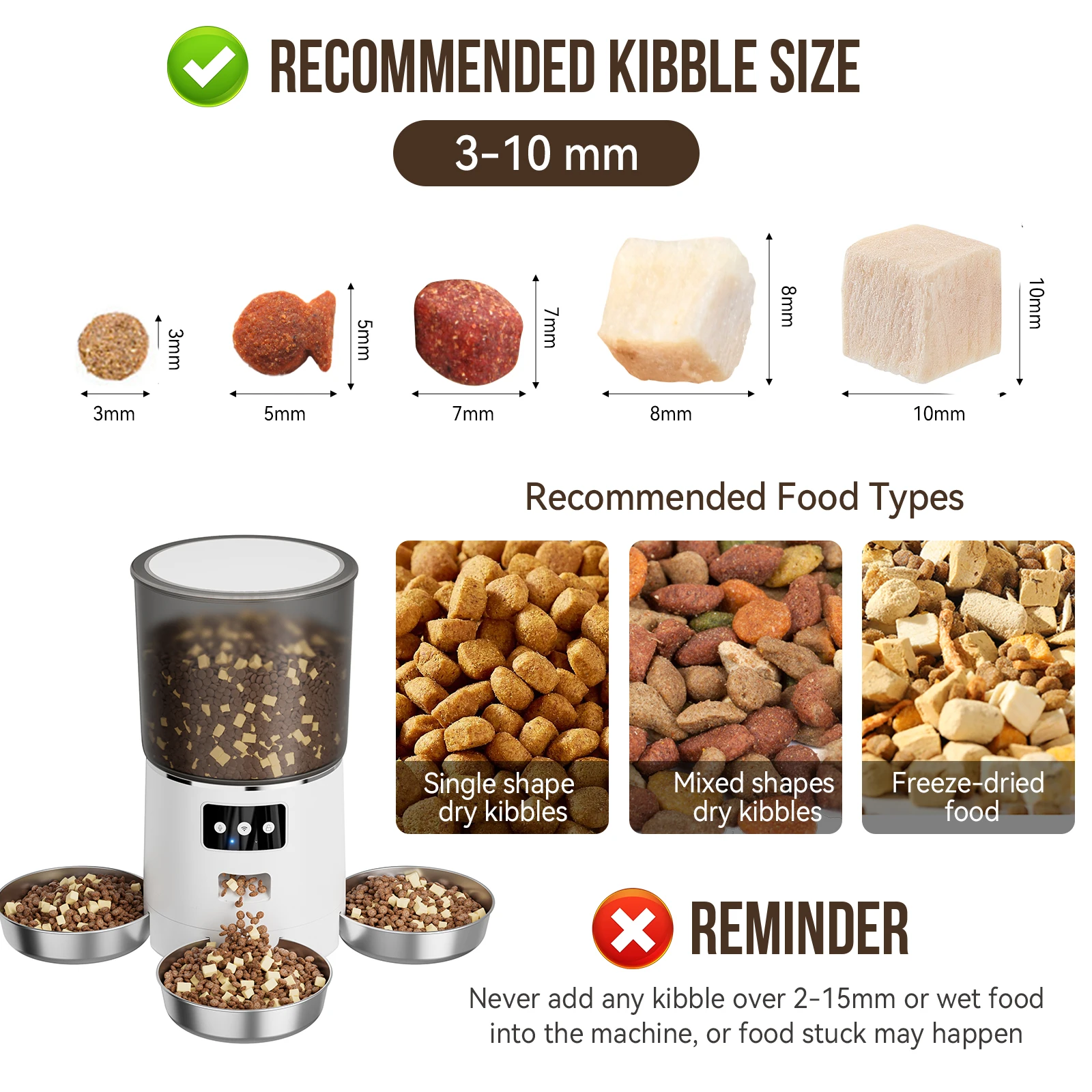 Three Bowl Feeder Intelligent Timer Smart Voice Recorder Wifi Remote Control Automatic Pet Feeder Dog Cat Pet Product