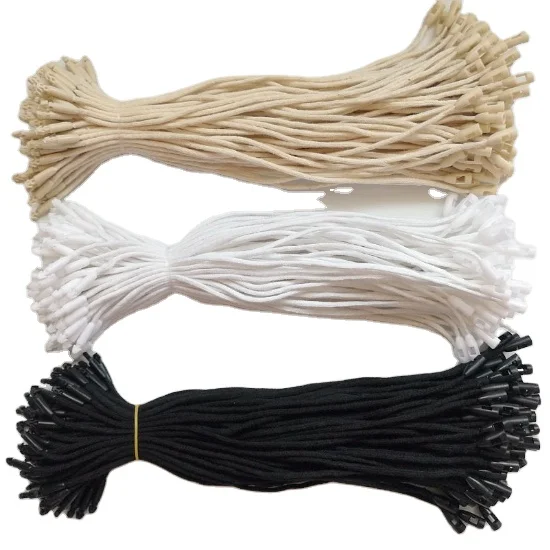 Customized Eco-friendly Garment Swing round accessories security String plastic seal Bullet Head hang tag rope