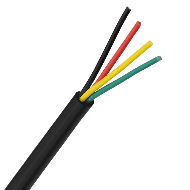 Electronic Ruler Connection Cable Flexible Wire For Installation 4 Core 0.2Mm AVVR Black Pvc Installation Cable