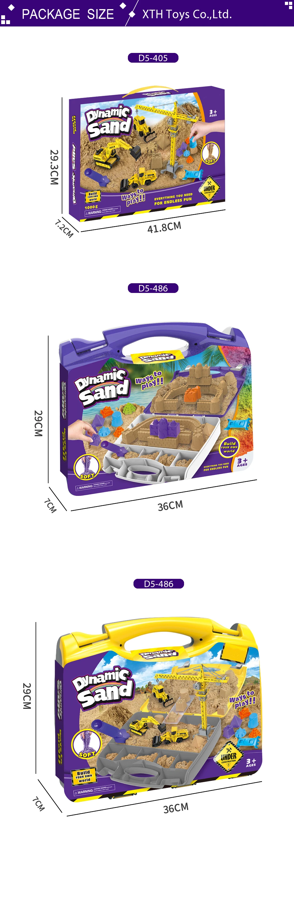 Eco Friendly DIY Magic Sand Educational Toys Engineering Vehicle Dynamic Sand Play Kit Slime Toy