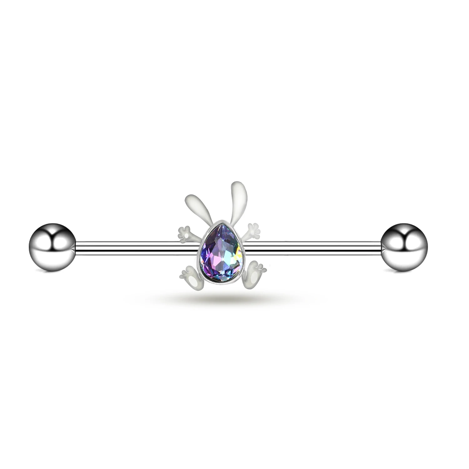 2022 wholesale new design Fashion Earring rabbit stainless steel Industrial Piercing jewelry