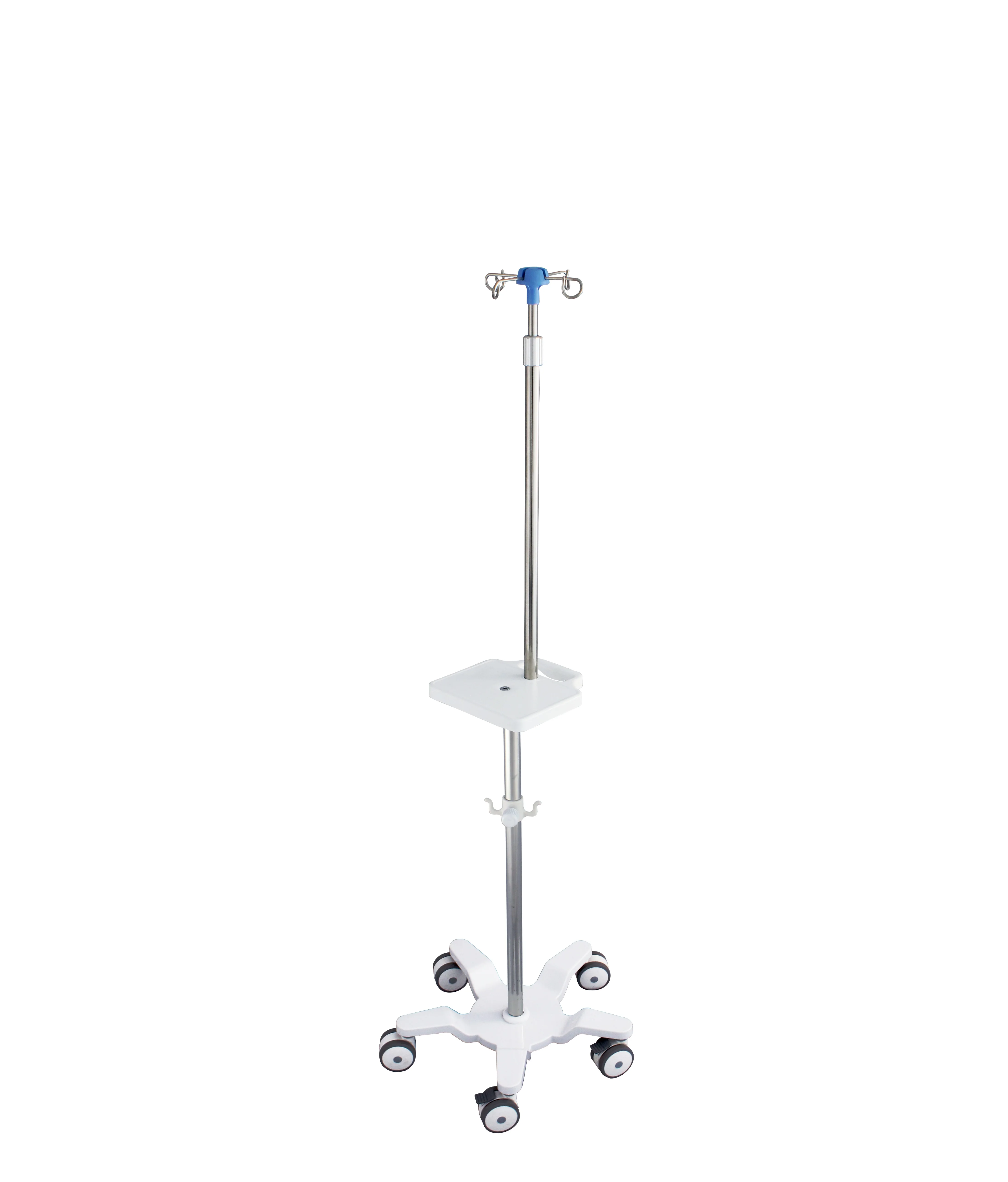 GINEE MEDICAL Hospital Furniture Stainless Steel Movable Infusion Pole IV Stand Hospital Bed Drip Stand