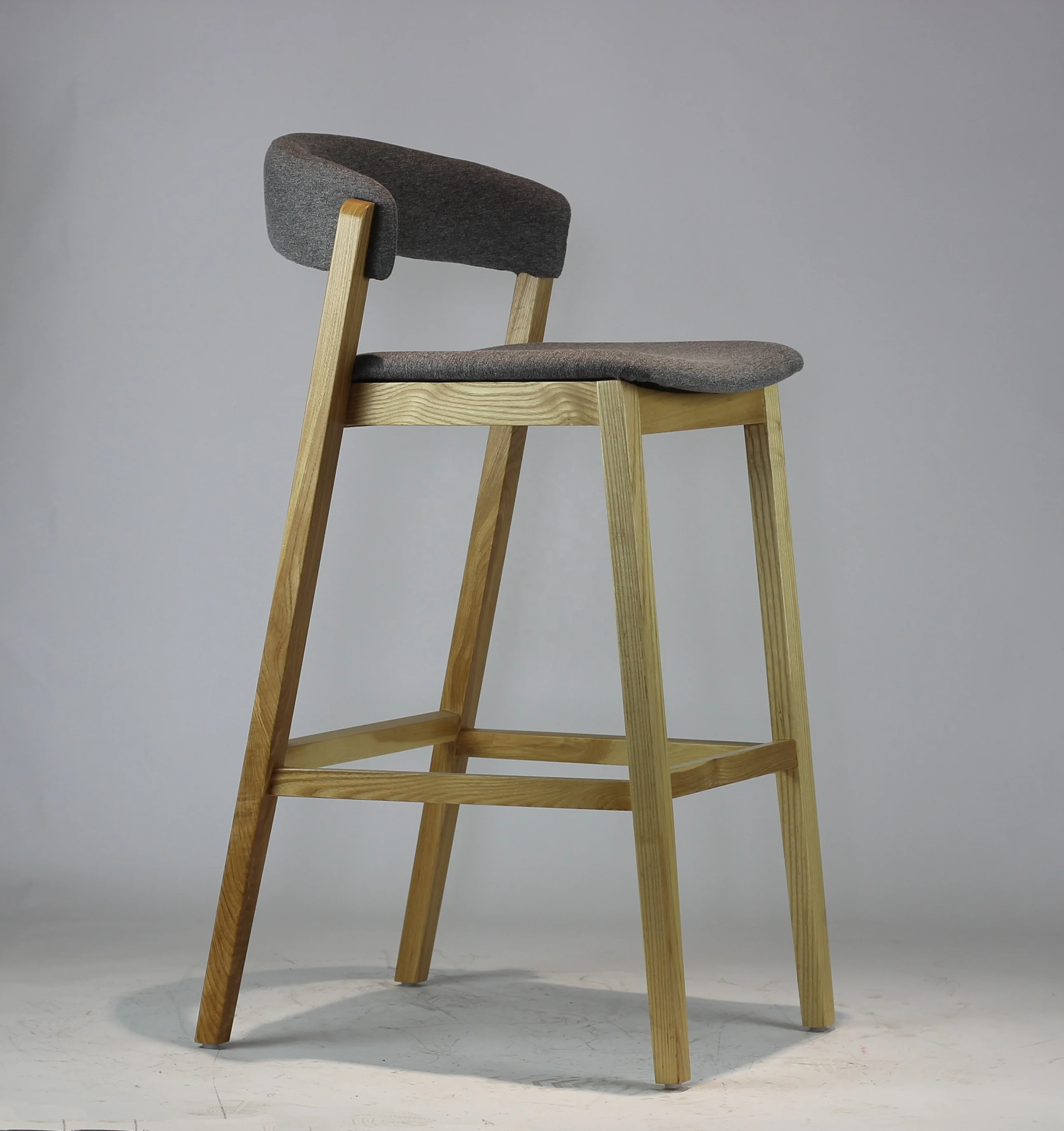 nordic styled kitchen island furniture fabric bar stool with foot stop