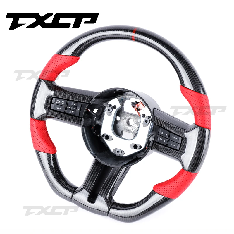 Carbon Fiber Steering Wheel Fit For Ford Mustang GT GT 5.0 S550 GT500 Shelby EcoBoost LED Mustang Steering Wheel