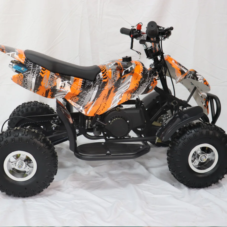 Automatic Quad Bike 2 Stroke Four Wheeler Mini Moto 50cc Chain Drive 47cc 49cc Kids Mini Quad Atv 4 Wheel Gasoline Bike 50CC 12V
