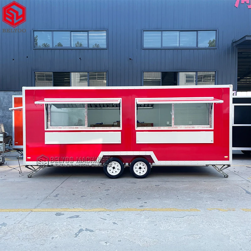 Sleek Ice Cream Truck and Food Trailer Fully Equipped with Concession Window for Vending