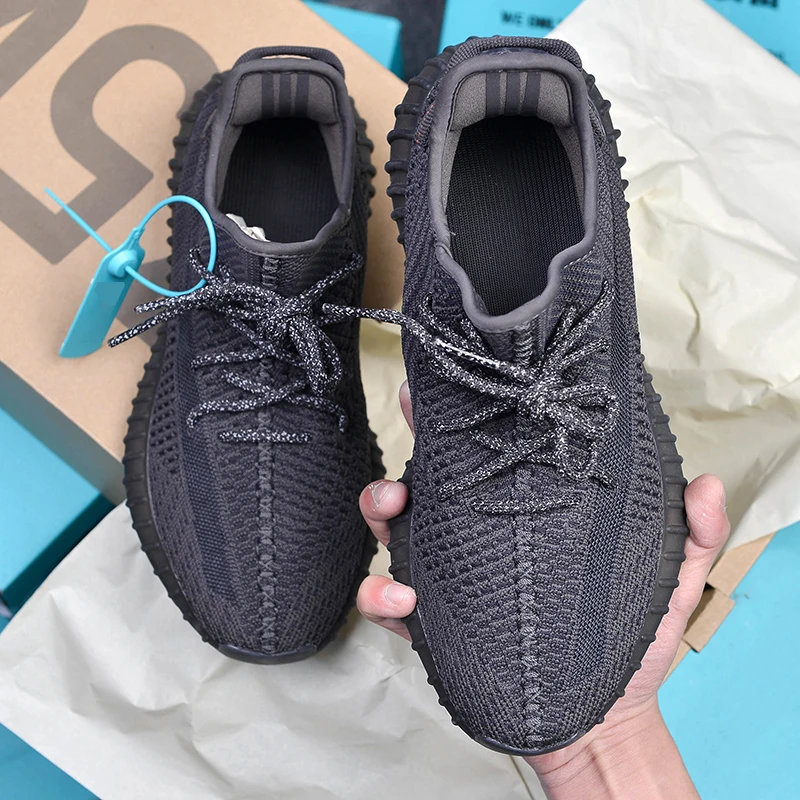 Новинка; Модная кожаная повседневная обувь на плоской подошве для мужчин и женщин yeezy 350