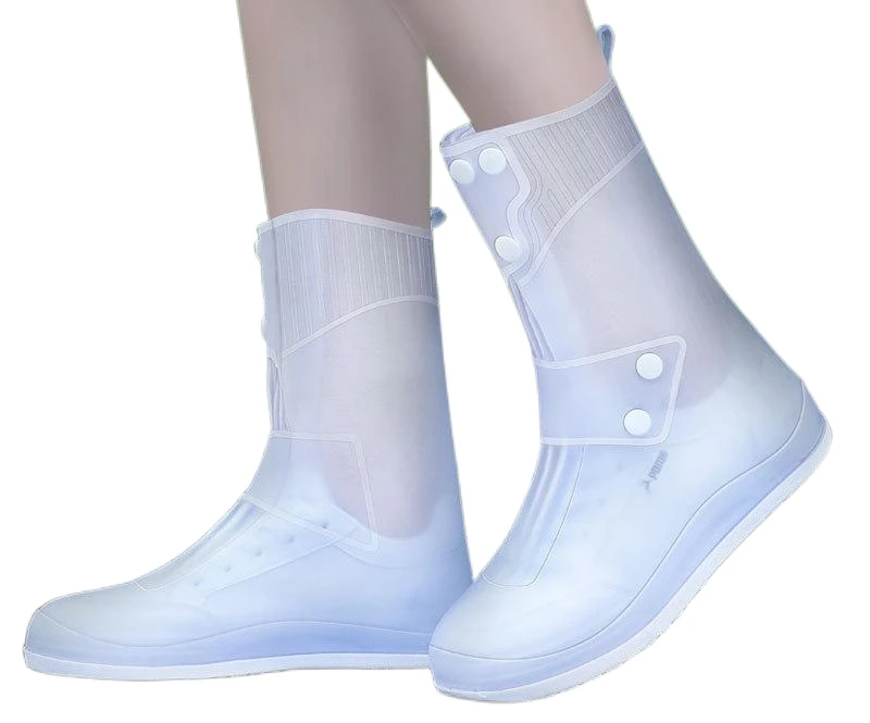 0363462 FASHIONABLE Multi-Color Transparent PVC Big Open Unisex Anti-Slip Rain Boots Rain Shoes Galoshes