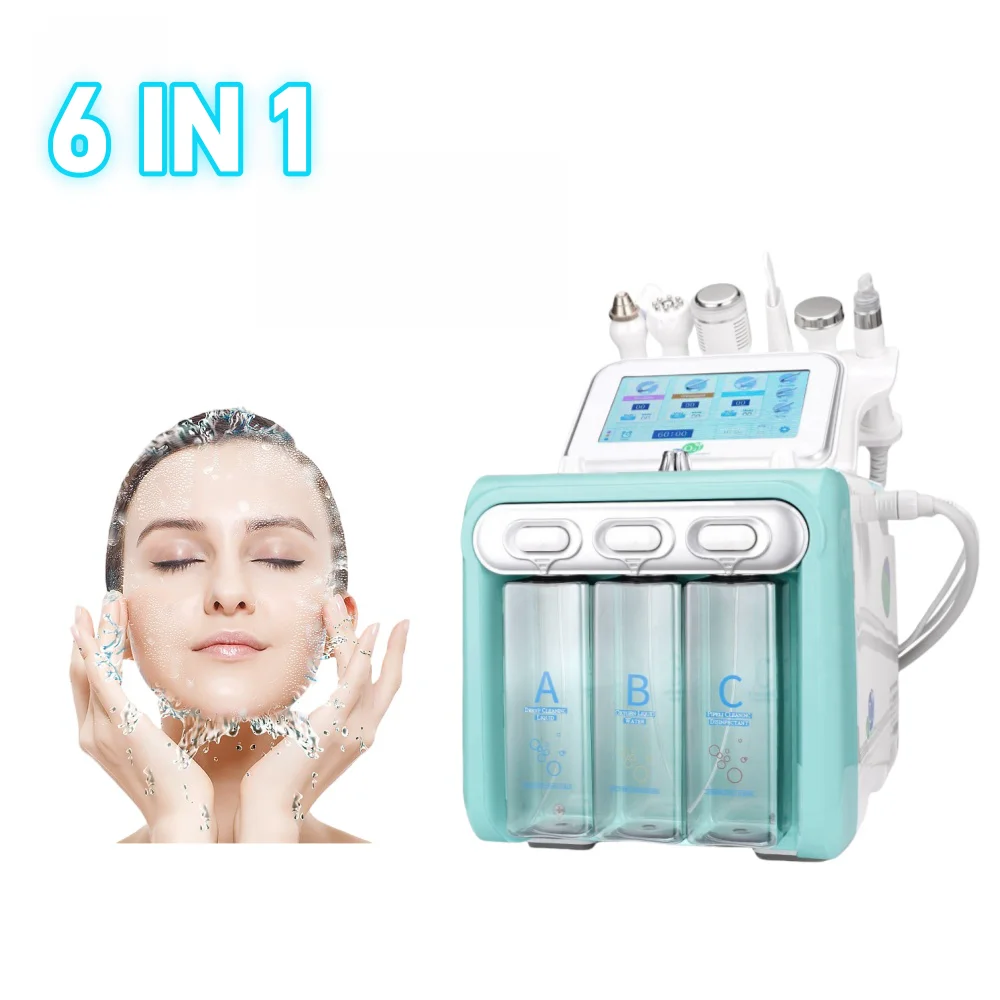 6 in 1 Hydra Diamond Dermabrasion and Aqua Hydro Facial Machine US/EU/AU Plugs for Face Microdermabrasion Treatment