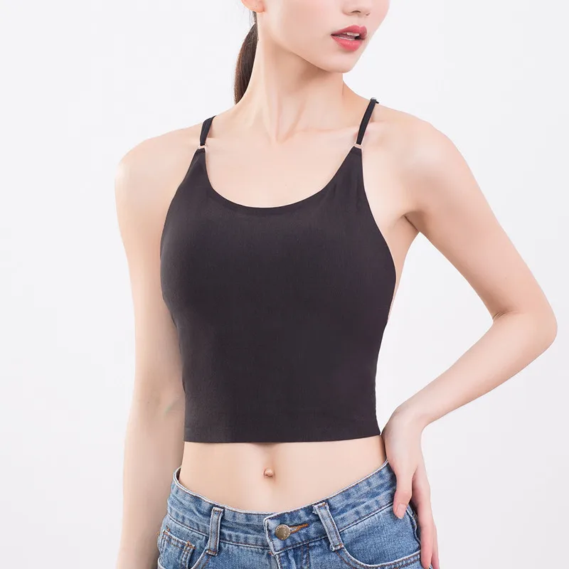 
New design Southeast Asia hot selling women adjustable shoulder strap vest one piece seamless bra Ladies camisole 