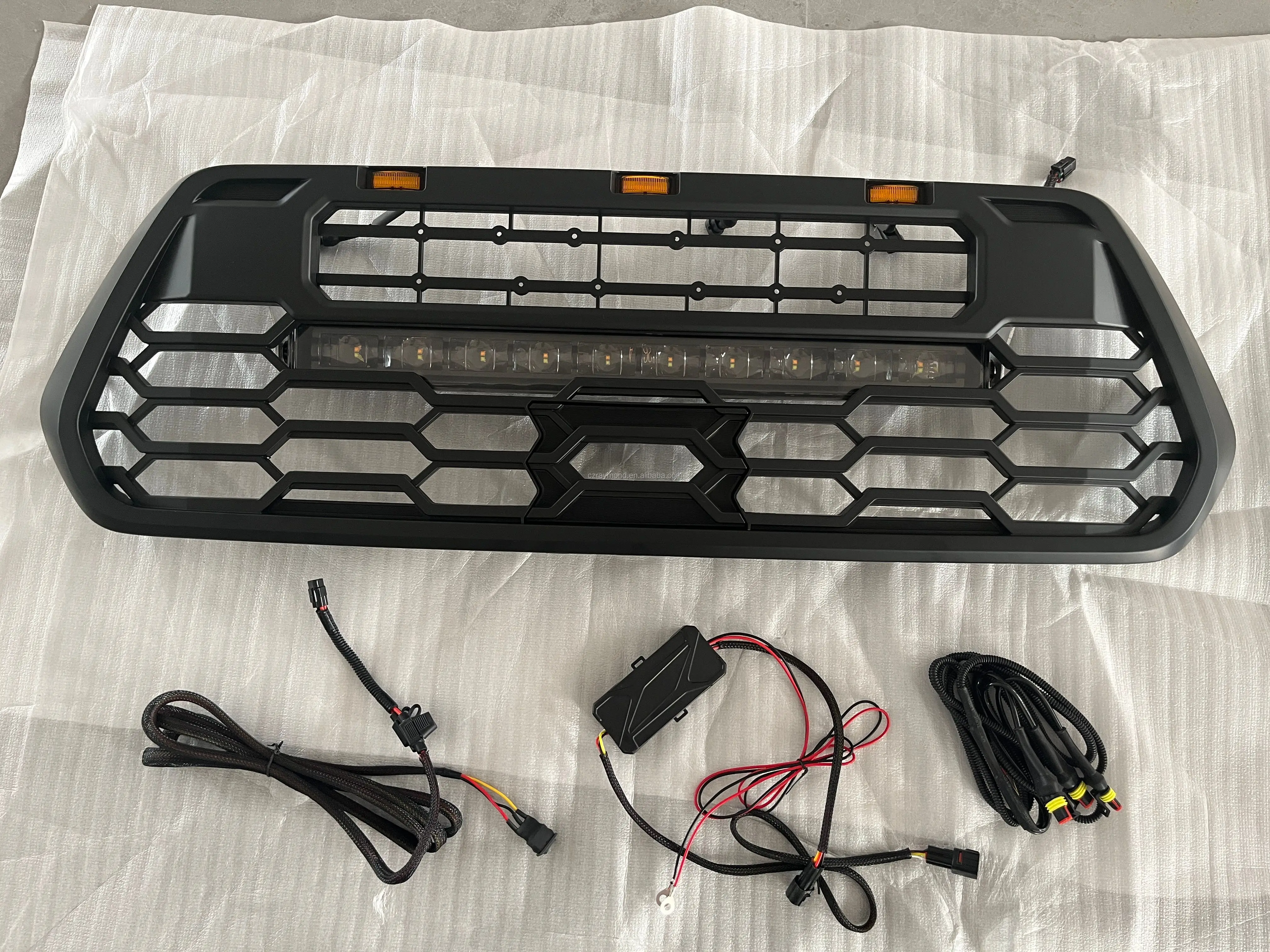 Radiator Grill Car Grille with light bar without drl daytime running light for tocoma 2016 2017 2018 2019 2020 2021 2022 2023