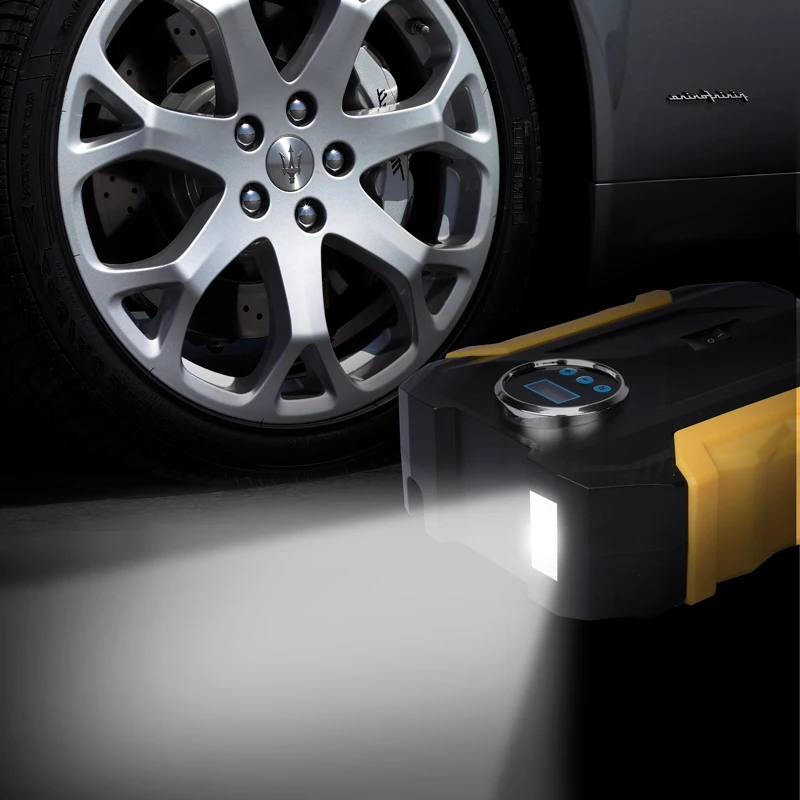 12v Bike Tire Air Compressor Portable 120 Psi Display Intelligent Electric Motorcycle Car Wheels Inflator