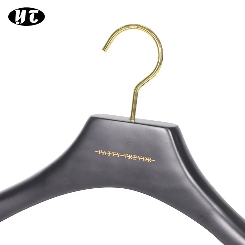 
luxury custom logo black strong clothing wooden coat jacket suit hanger 