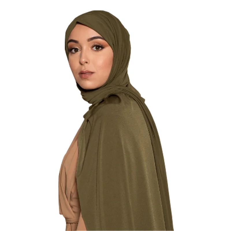Hot Selling Stock Shawl Scarf Jersey Plain Crinkle Hijab Woman Muslim Scarf Women Hijab