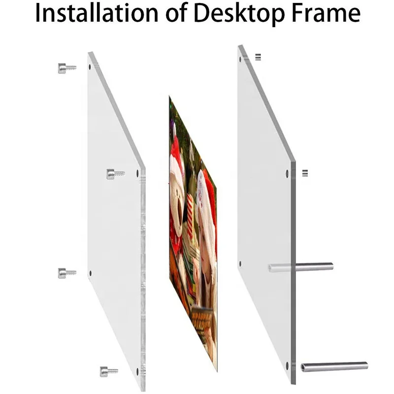 Отдельно стоящая прозрачная настольная рамка фотография сертификат постер дисплей A4 акриловая рамка с винтами