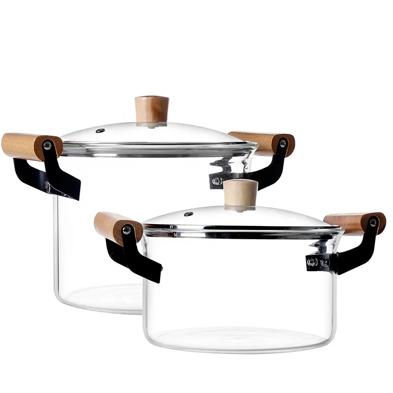 2.5L &4L Newest Glass Pot for household High borosilicate Glass Cooking Pot with Glass Lid Customized Size
