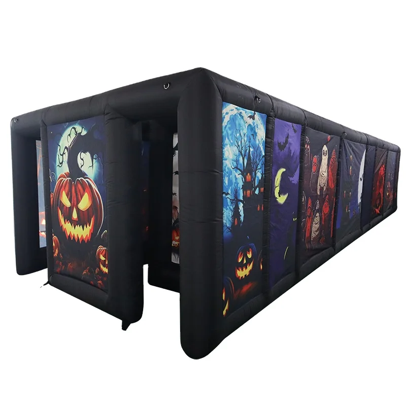 Free air Shipping to Door, 2024 Newest 11x4m Inflatable Haunted House Maze, Full Printing Inflatable Tag Maze Course Area