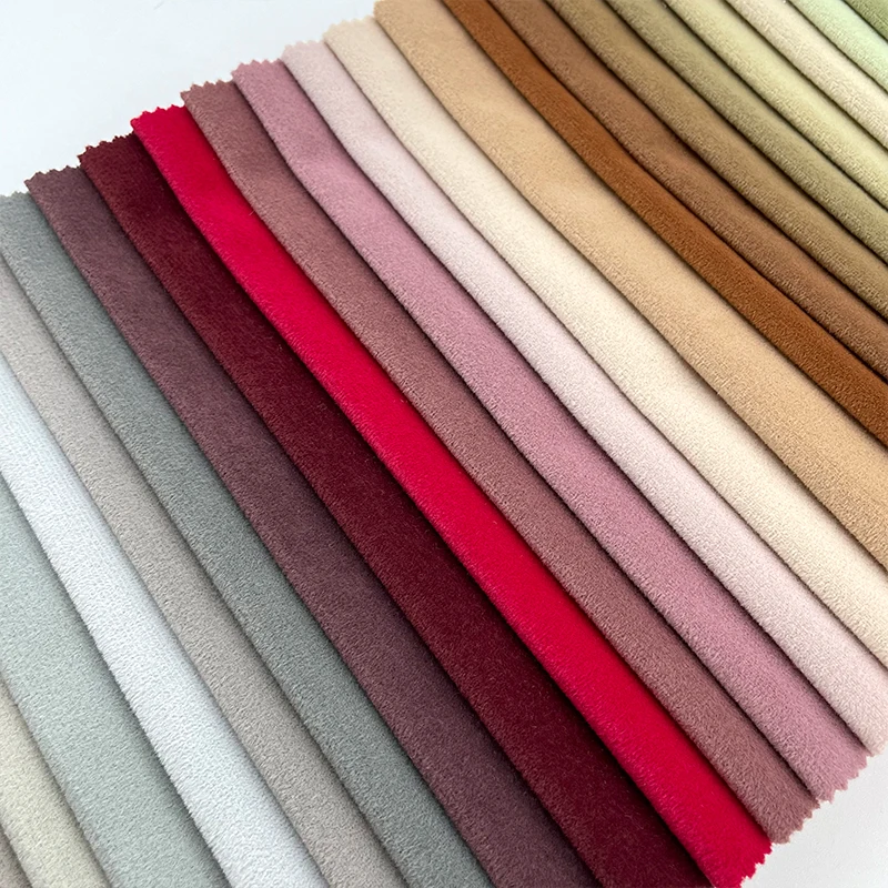 Matte polyester fabric roll 100 polyester veined red velvet upholstery fabric sofa fabric