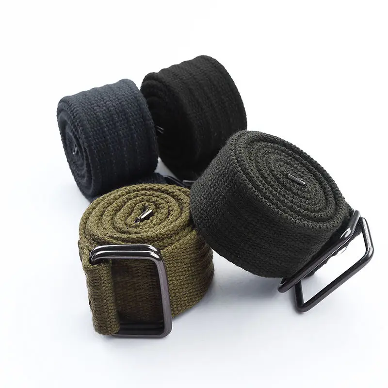 Оптовая продажа мужские холщовые хлопчатобумажные ремни с пряжкой из сплава цветным