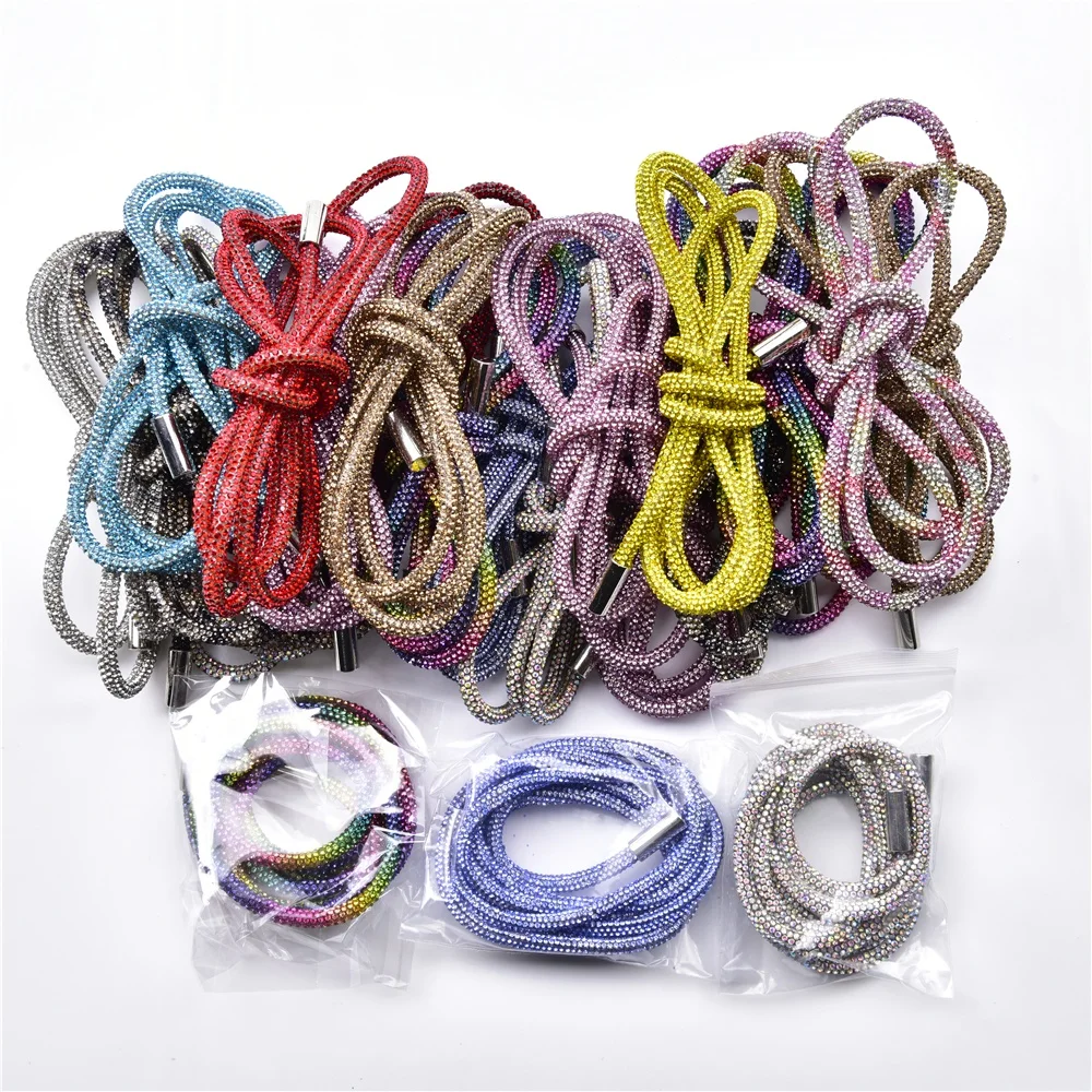 Round Rhinestone Rubber Hose Diamond Tube Trimming Jewelry Shoelace Crystal Drawstring Diy Trouser Hoodie Rope Clothing