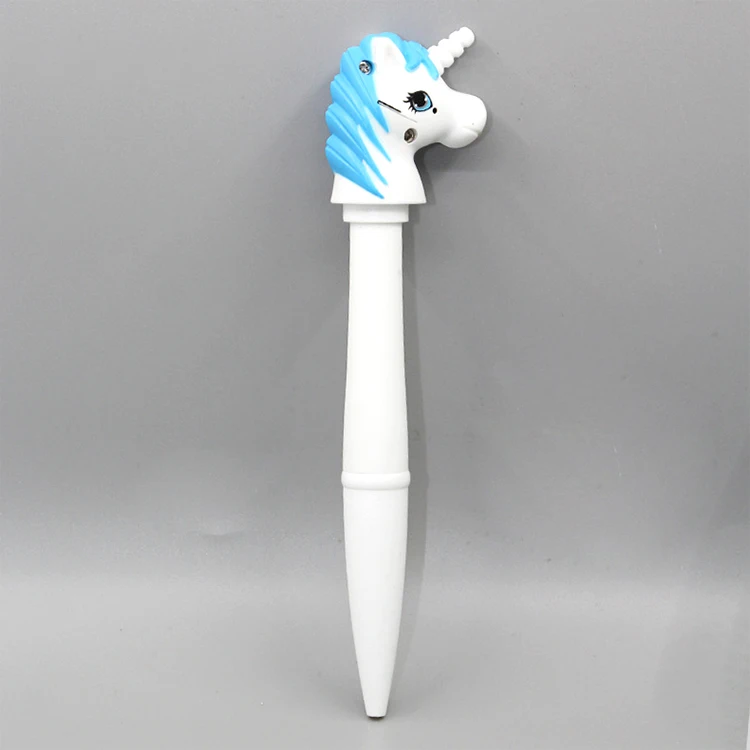 Creativity ball point pen light led novelty cartoon japanese korean stationary cute pen gel unicorn pen