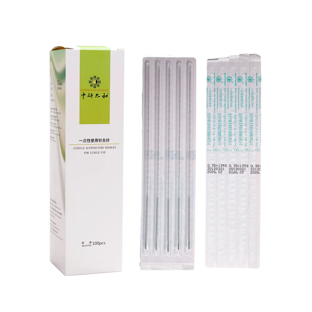 Zhongyan Taihe Long Stylet Acupuncture Needles Disposable Sterile Stainless Spring Handle With Tube 5 Years Useful Life