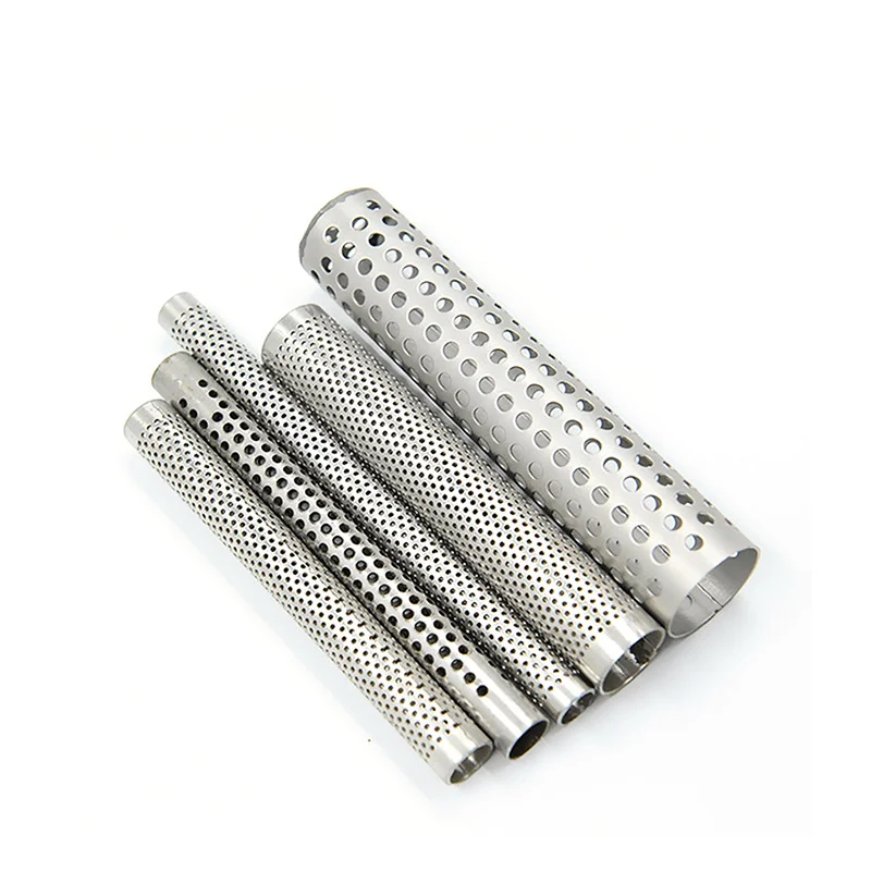 Customized Size 2 3 5 6 8mm Metal Mesh Pipe Exhaust Filter Cylinder 304 316 Stainless Steel Perforated Tube