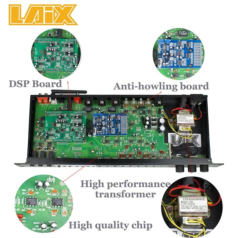  Laix LX-T8 Цифровой караоке-процессор студийный мастер-миксер со звуком Профессиональная музыка для диджея реверберация эффекты